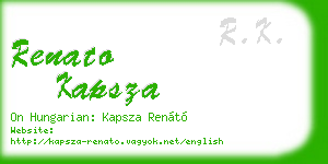 renato kapsza business card
