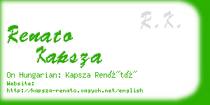 renato kapsza business card